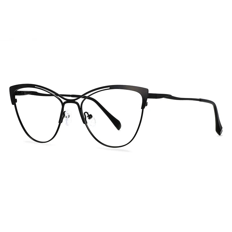 CCspace Women's Full Rim Cat Eye Alloy Eyeglasses Frame 57119 - Stylish Retro Glasses for Women, Lightweight Metal Frame with UV Protection - Perfect for Office, Reading & Fashion Accessories