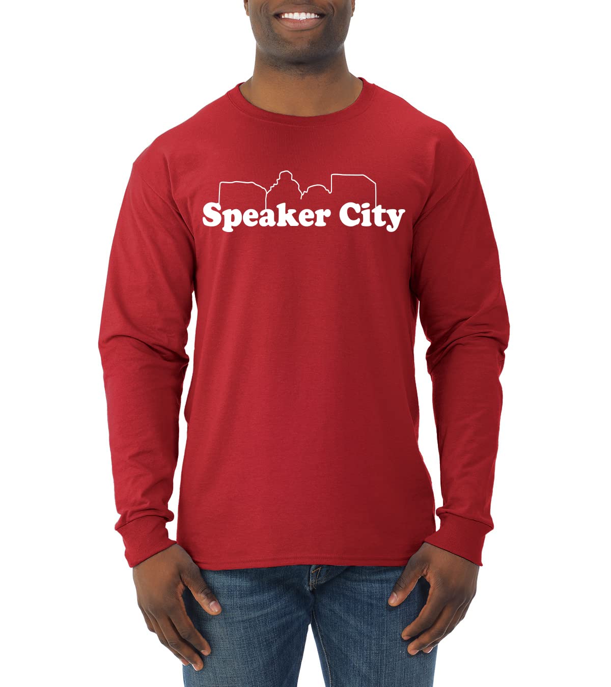Wild Bobby Vintage Speaker City Movie Pop Culture Men's Long Sleeve T-Shirt - Retro Graphic Tee for Casual Wear, Street Style & Music Lovers