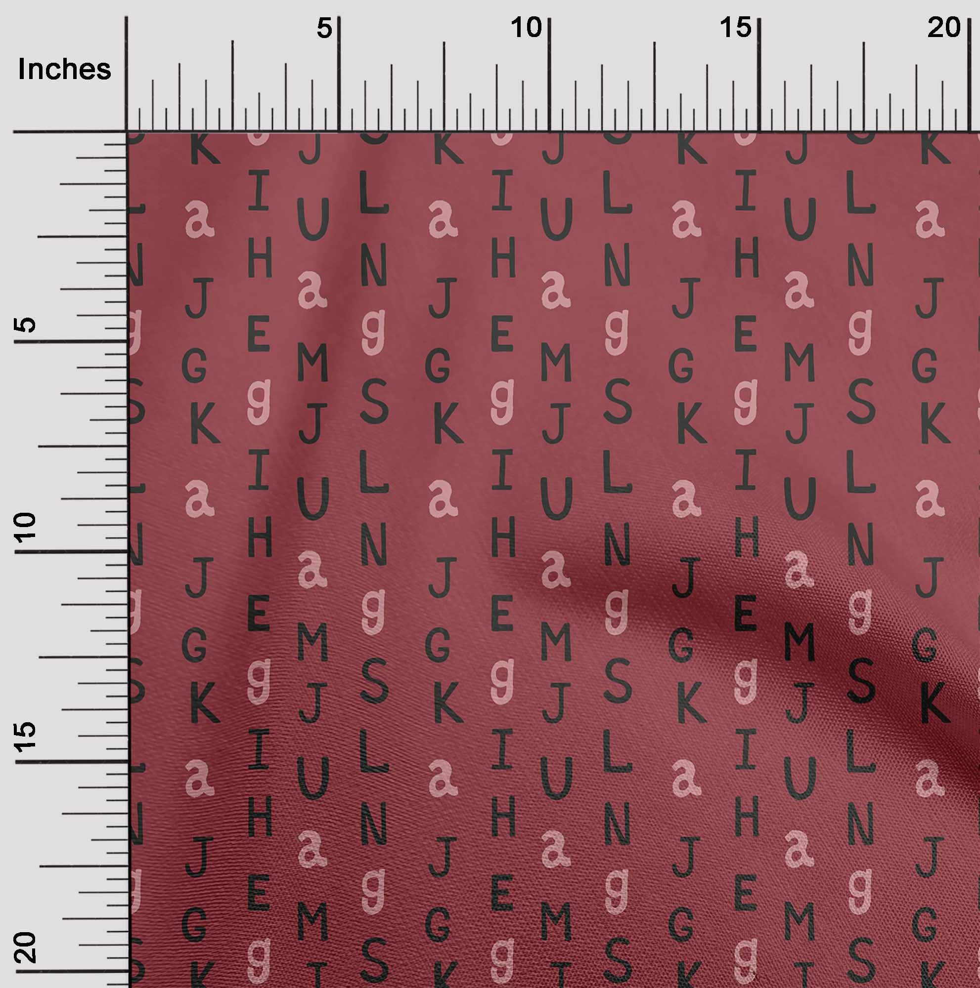 oneOone Velvet Red Fabric Alphabet Print DIY Sewing Material - 58 Inch Wide for Clothing, Quilting & Home Decor Projects | Soft, Durable & Easy to Sew