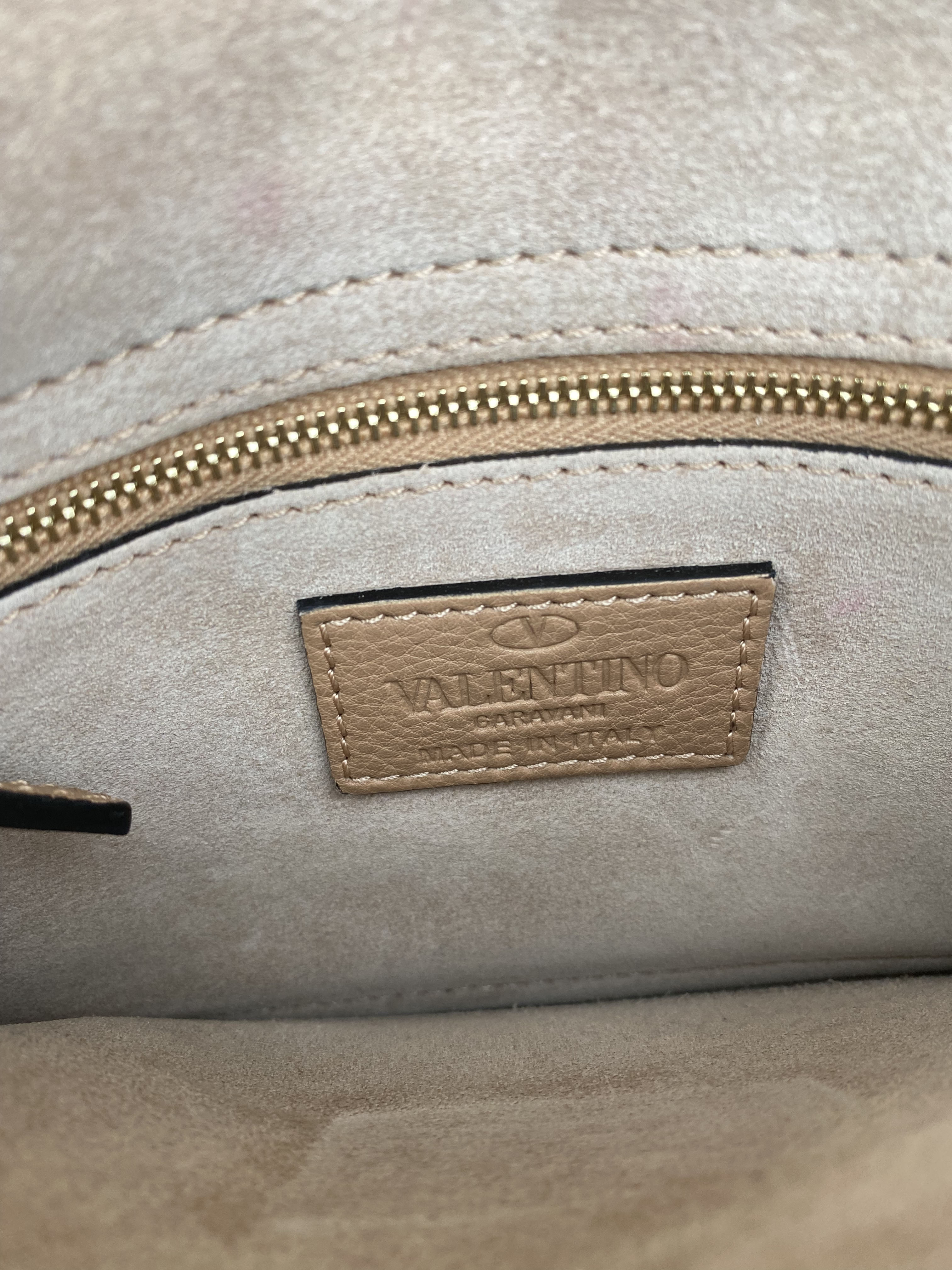 Valentino Rockstud Nude Leather Clutch Bag for Women - Elegant Evening Clutch for Parties, Weddings & Special Events