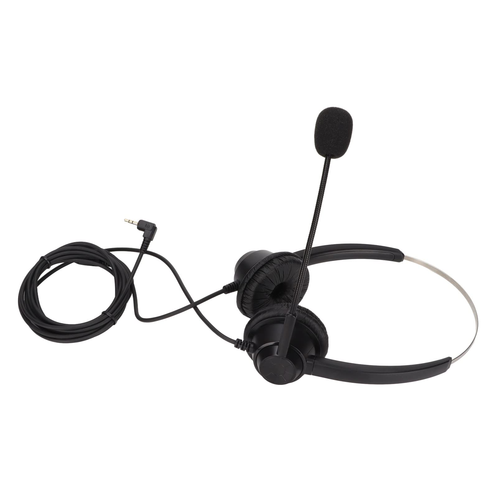 Lightweight H360D-2.5 Binaural Headset with HD Mic - Flexible Headband & Noise-Canceling for Office Calls, Remote Work & Customer Service | Comfortable Single-Directional Phone Headset for Professionals