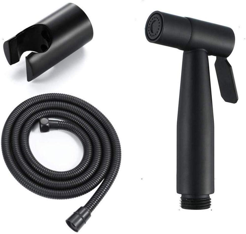 JJZXPP Handheld Bidet Sprayer Kit - Stainless Steel Toilet Spray Gun with 1.5M Hose for Women's Wash | Portable Bidet Attachment for Toilet, Travel & Postpartum Care (Black)
