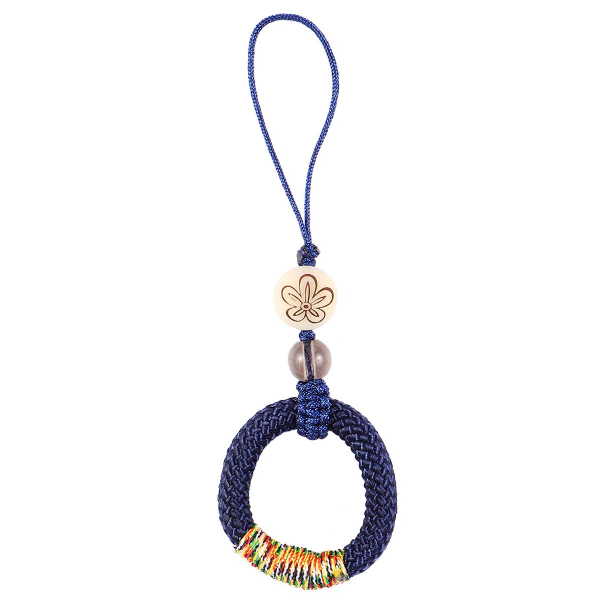 Hemobllo Braided Lanyard Finger Strap - Adjustable Phone Holder for iPhone, Samsung, Keys, ID Cards, USB Drives - Durable Rope Keychain for Work, Travel, Gym (Dark Blue)