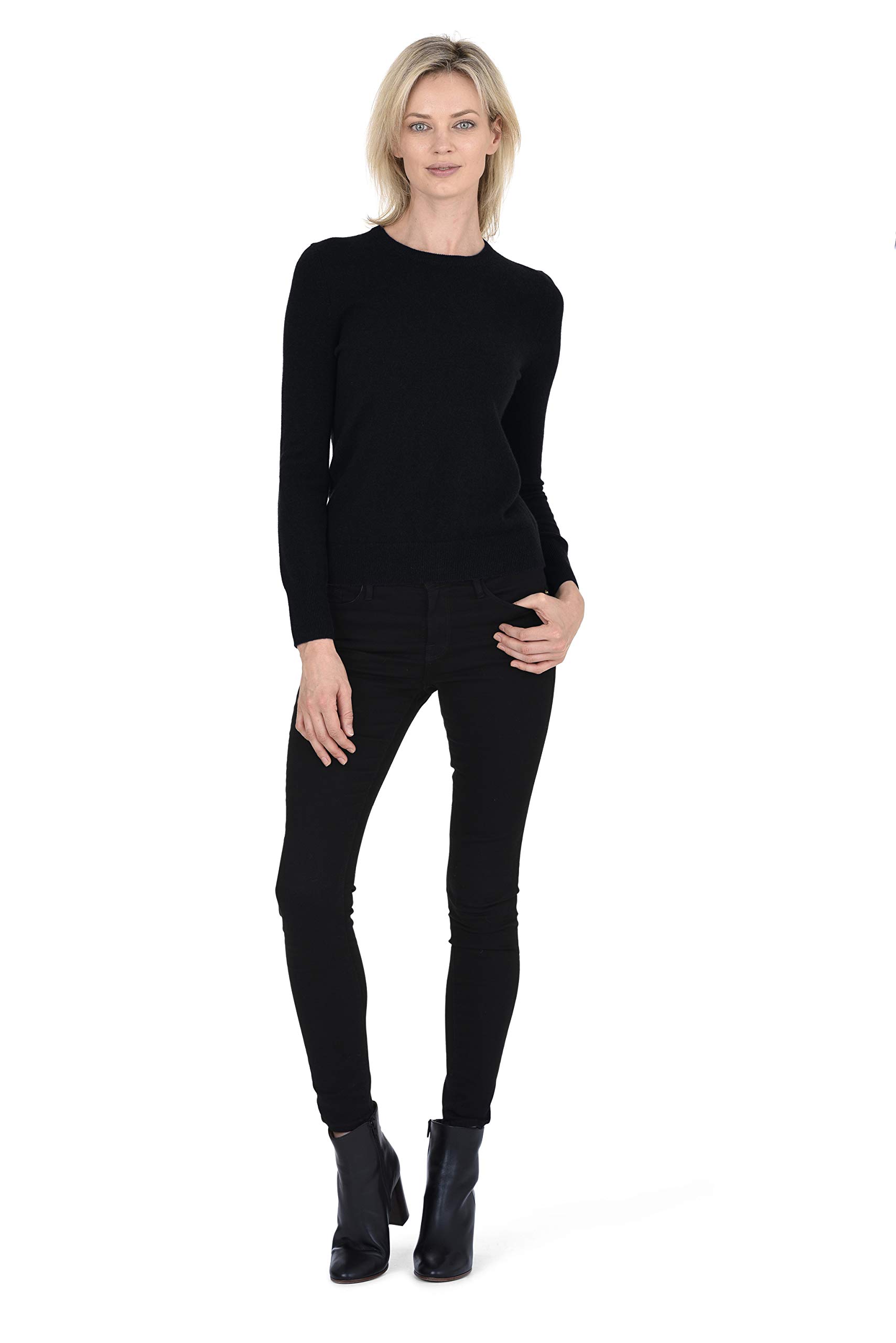100% Pure Cashmere Women's Crewneck Sweater - Soft Long Sleeve Round Neck Pullover for Women - Perfect for Office, Travel & Casual Wear