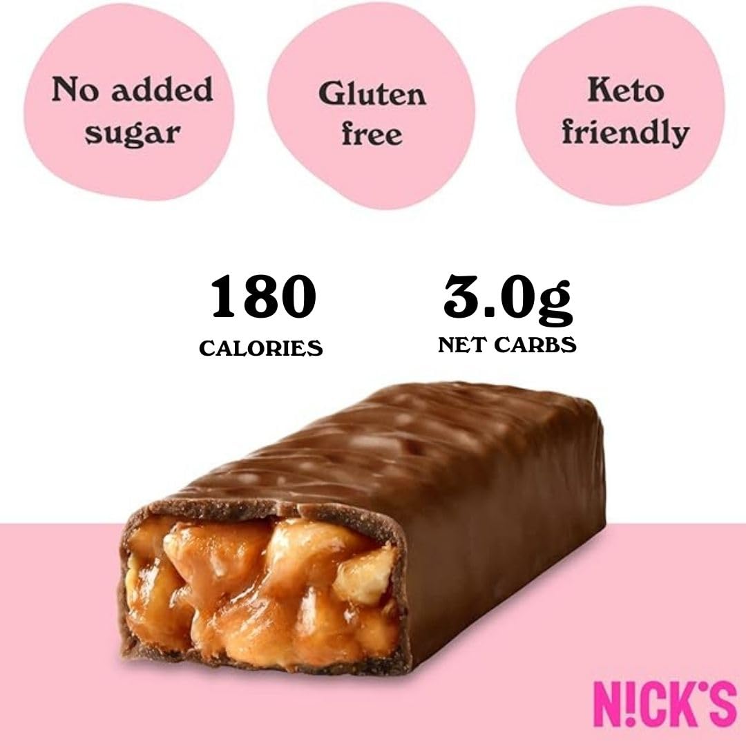 Keto Chocolate Candy Bars - Sugar Free, Gluten Free, Low Carb Snacks for Weight Loss & Energy Boost