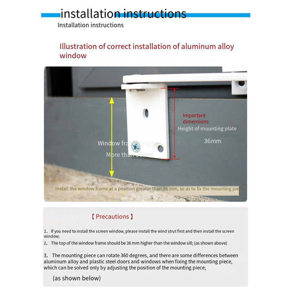 High-Quality Aluminum Alloy & PVC Window Wind Brace - Interior/Exterior Swing Limiter Bracket for Door & Window Safety (Perfect for Home, Office & Commercial Buildings)