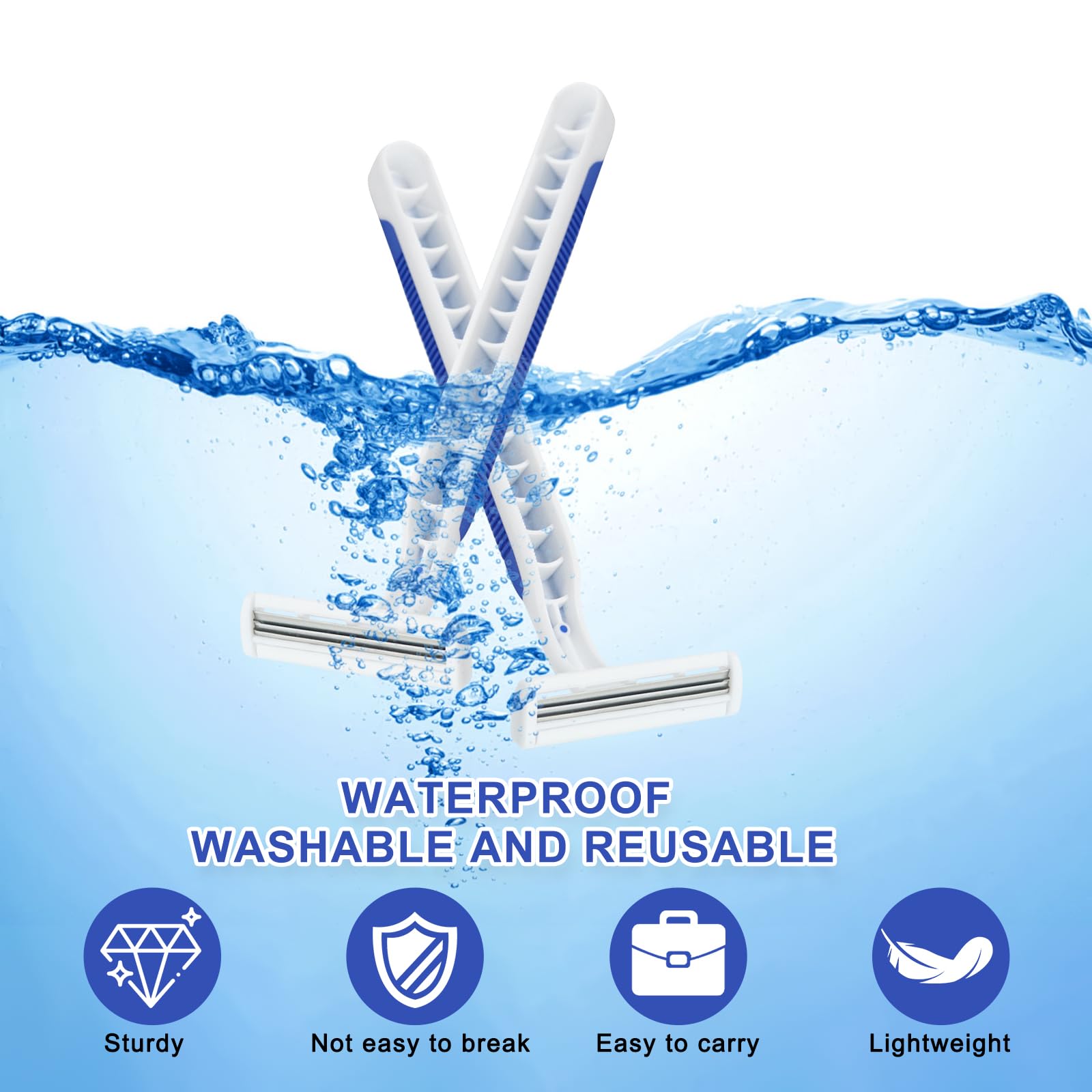 100 Pack Disposable Razors for Men & Women - 3-Blade Single Use Shavers with Clear Protective Cap - Bulk Travel Razors Individually Wrapped - Perfect for Hotels, Airbnbs, Homeless Shelters, Charity Donations & Travel Essentials