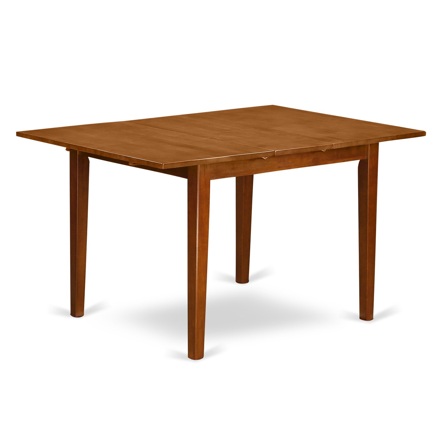 East West Furniture MLNA7-SBR-C 7-Piece Kitchen Dining Set with Butterfly Leaf Table & 6 Upholstered Chairs, 36x54 Inch, Saddle Brown - Perfect for Family Meals and Entertaining Guests