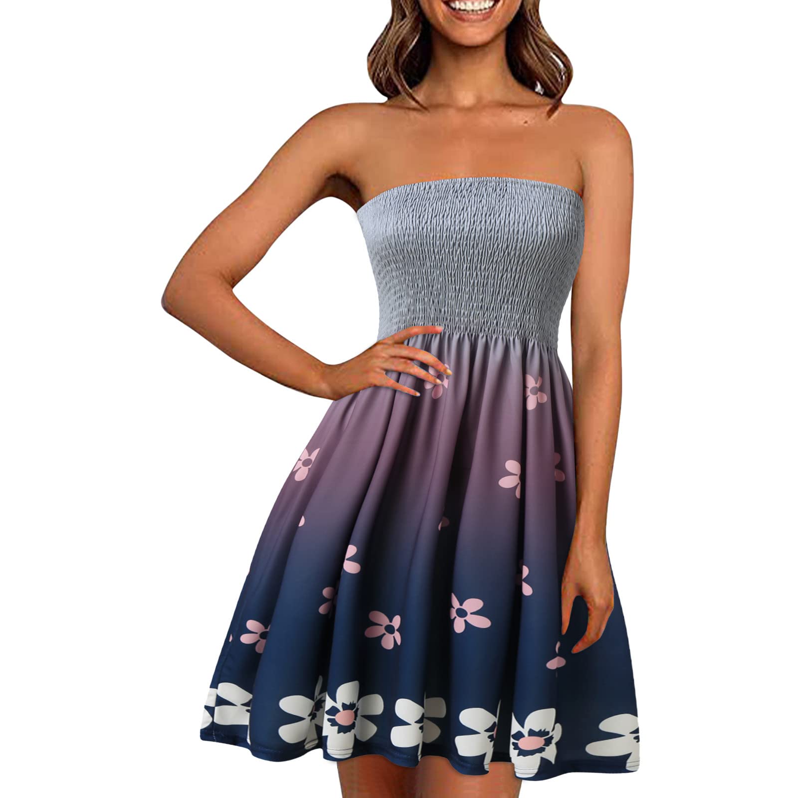 Elegant Summer Wedding Guest Dresses for Women - Boho Purple Strapless Beach Cover Up Tops | Perfect for Beach Parties, Vacations & Outdoor Events