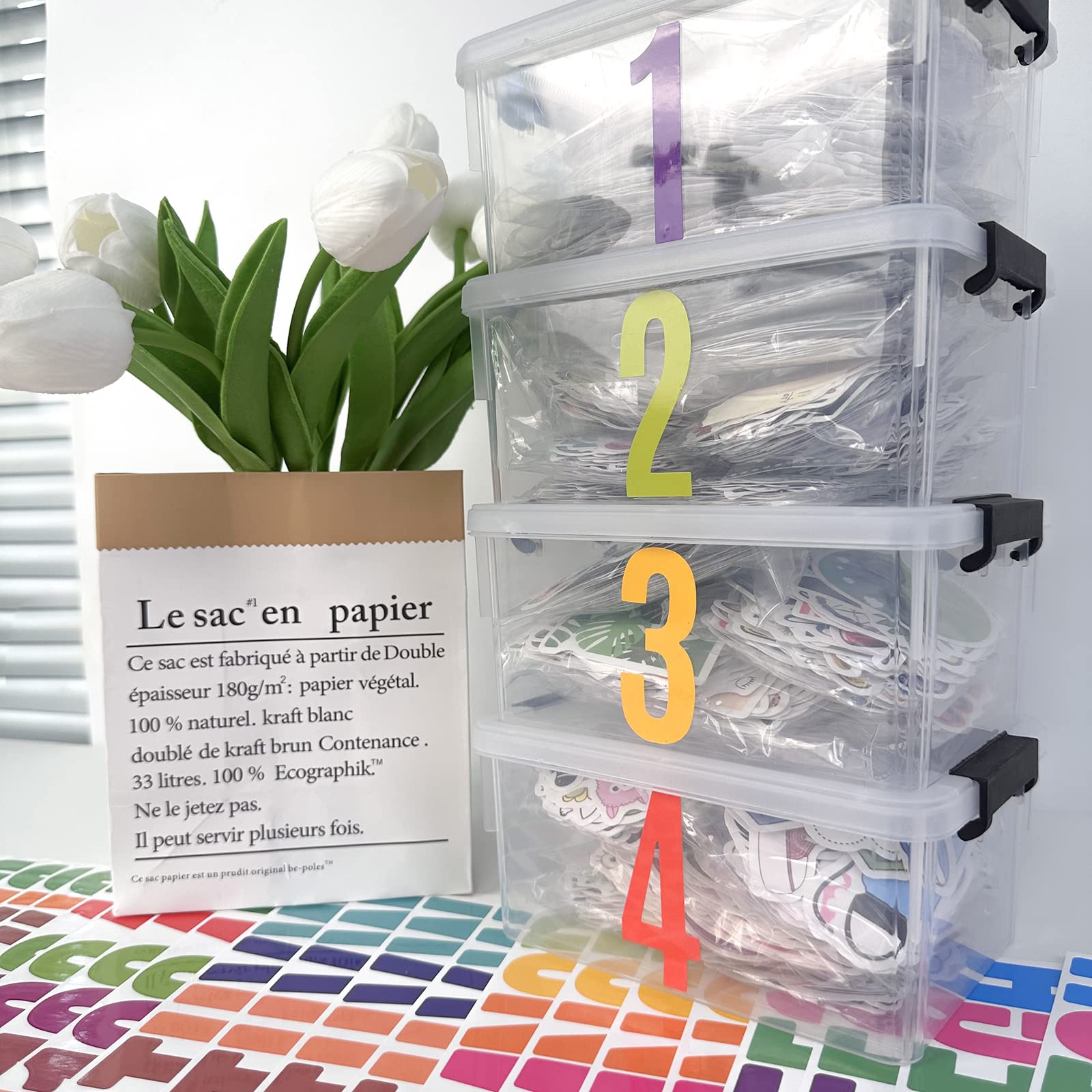 Bemeol 500-Piece Large Alphabet Letter Stickers (2.5 Inch) - Self-Adhesive Bulletin Board Letters for Mailbox, Door, Classroom & Home Decor - Perfect for DIY Projects, School Activities, and Wall Organization