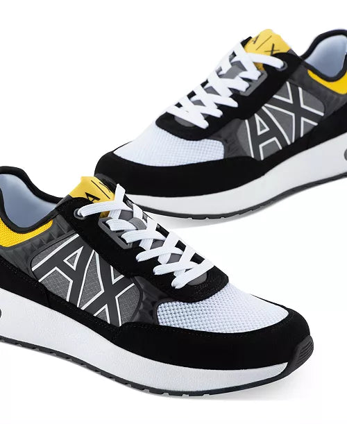 ARMANI EXCHANGE Men's Colorblocked Lace-Up Sneakers | Stylish Casual Shoes for Men | Perfect for Everyday Wear, Work & Street Fashion