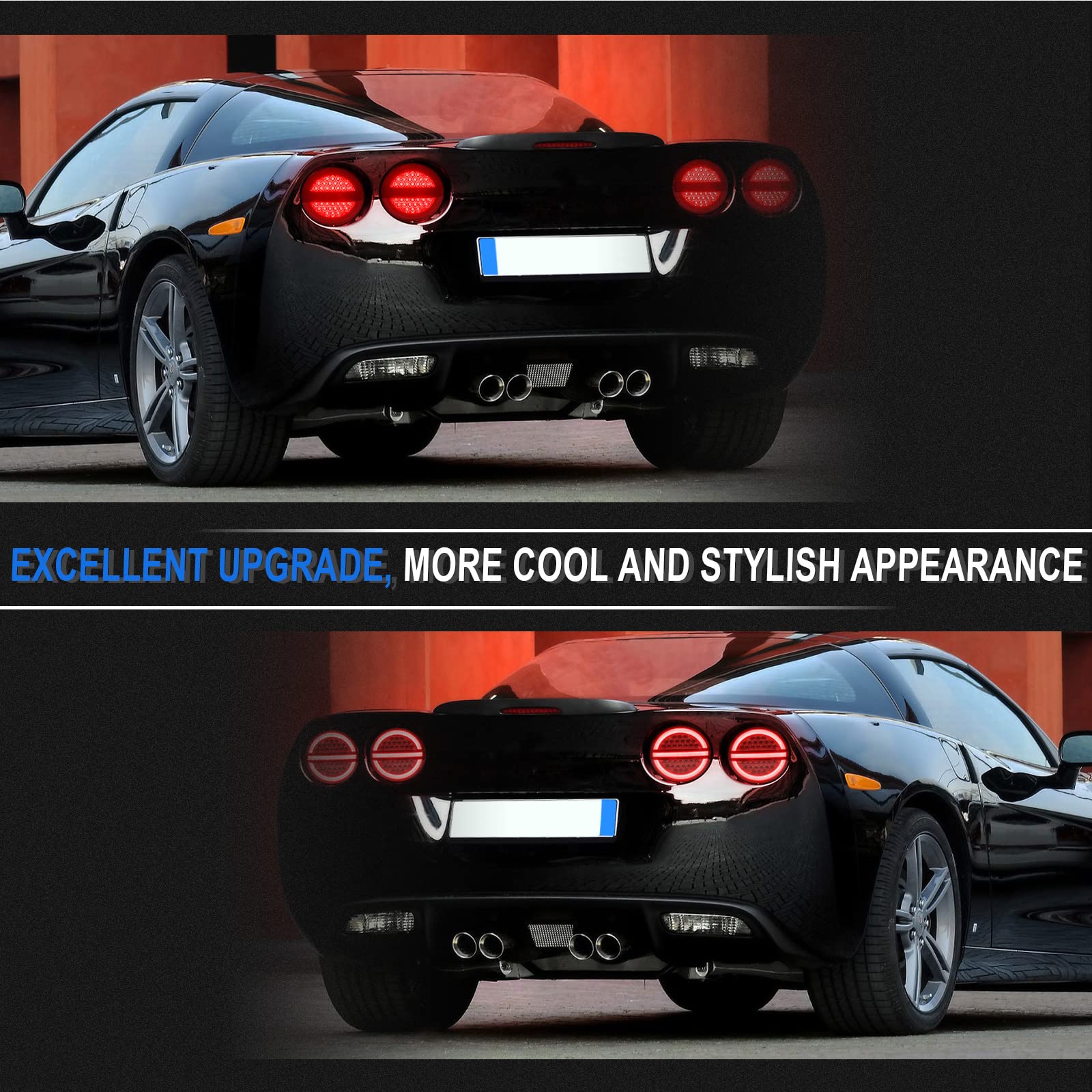 LED Taillight for 2005-2013 C6 Corvette - Red Rear Brake Lights & Turn Signal Lamps - Easy Installation & Durable Design - Perfect for Night Driving & Car Upgrades