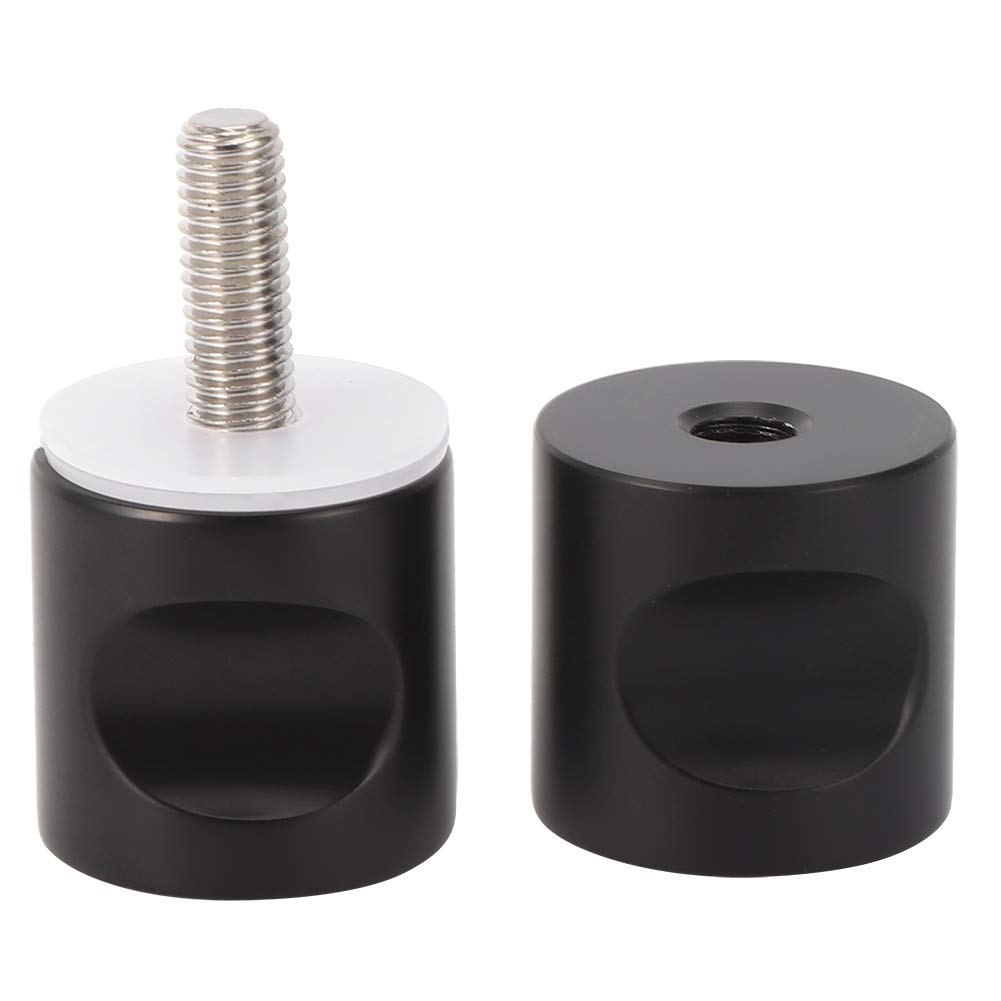 Walfront Matte Black Aluminum Alloy Single Hole Back-to-Back Pull Knob Handle for Glass Doors - Bathroom, Shower Room & Home Hardware (Perfect for Modern Cabinets, Closet Doors and Vanity Installations)