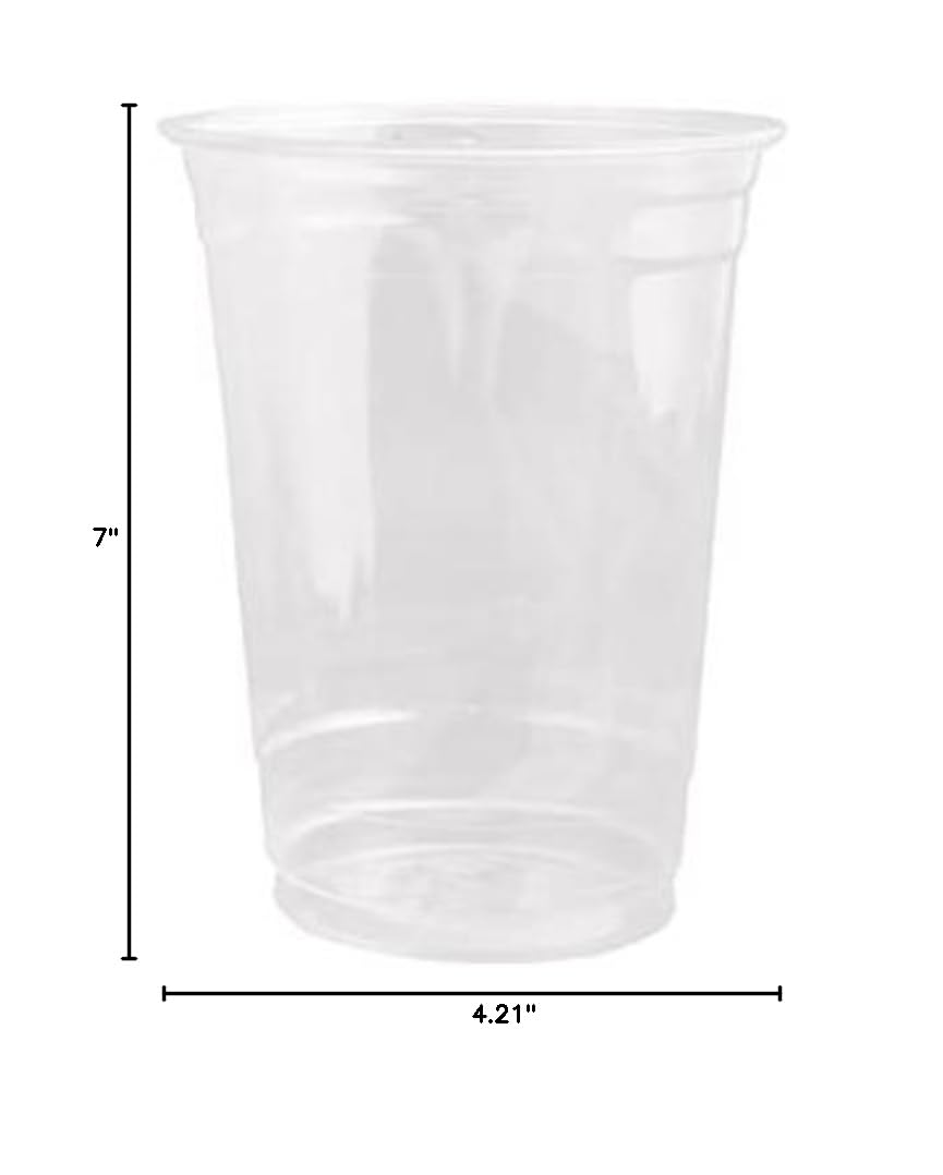 32oz Clear PET Plastic Cups - Disposable Cold Drink Cups for Parties, Picnics & Events (Case of 500) - Ideal for Iced Coffee, Smoothies & Beverages