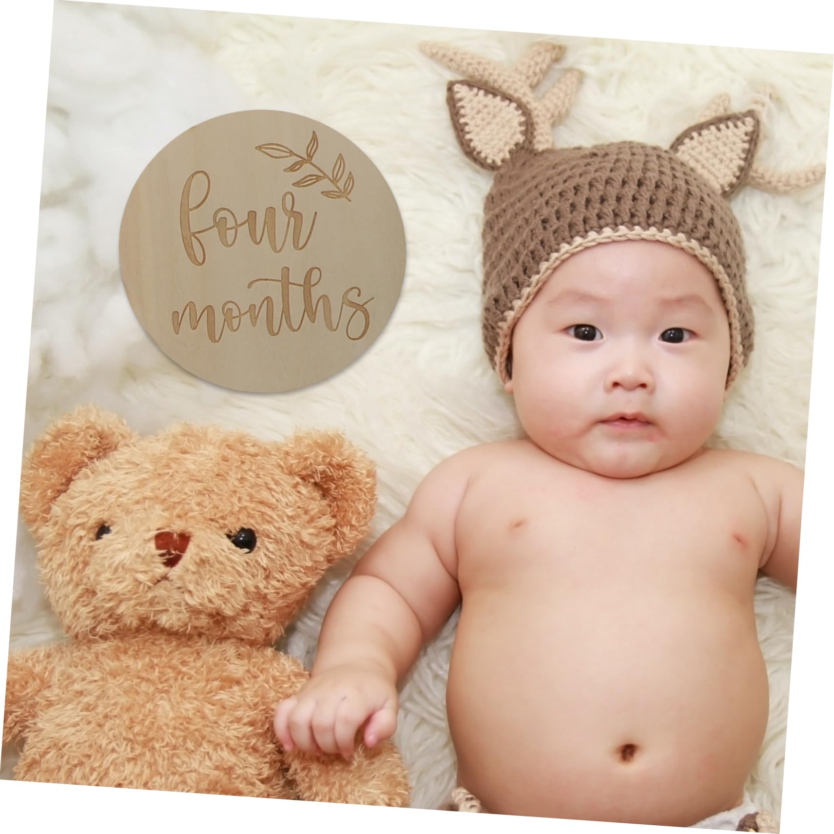 BIUDECO Wooden Baby Growth Tracker Set - Newborn Monthly Milestone Photo Cards for First Year - Perfect for Baby Showers, Nursery Decor & Monthly Photo Shoots