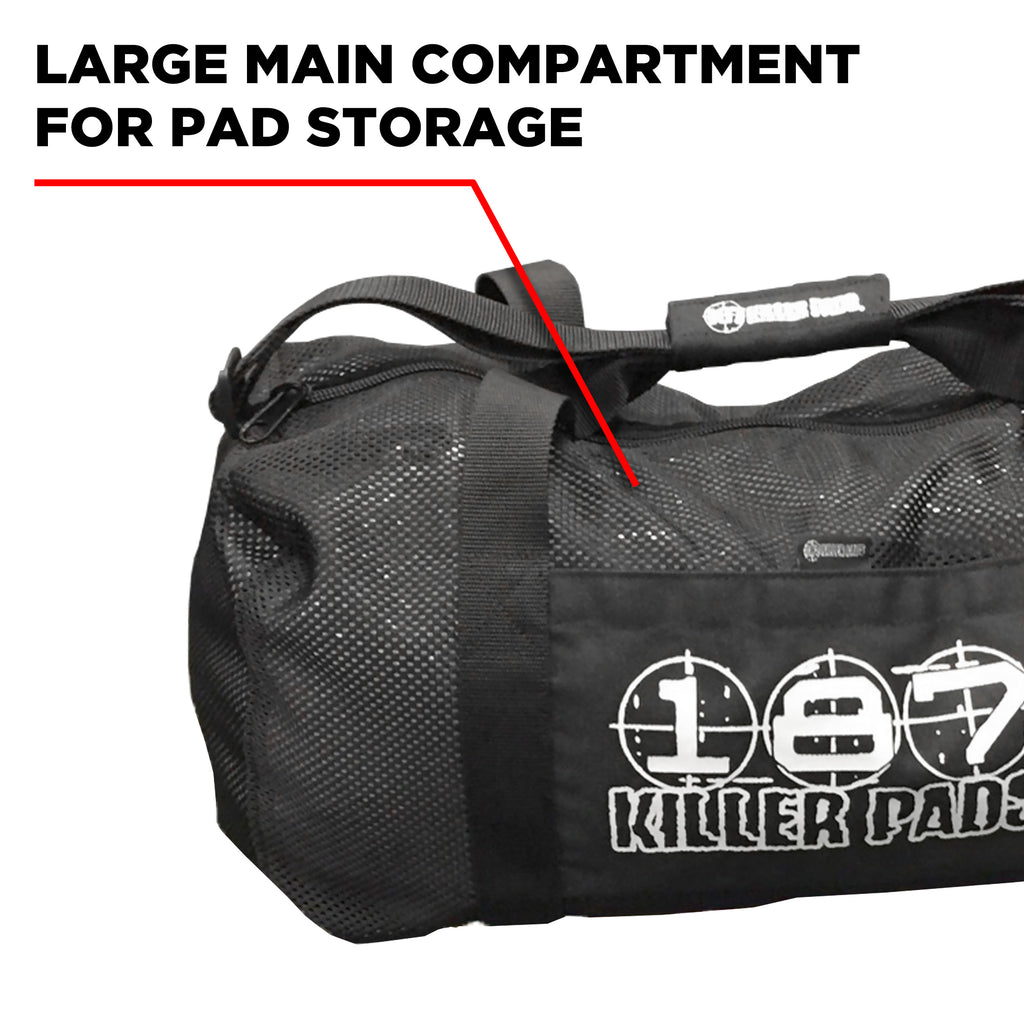 Premium 187 Mesh Duffle Bag - Large Black Gym Bag for Men & Women - Perfect for Workout, Travel, Sports Gear, and Weekend Getaways