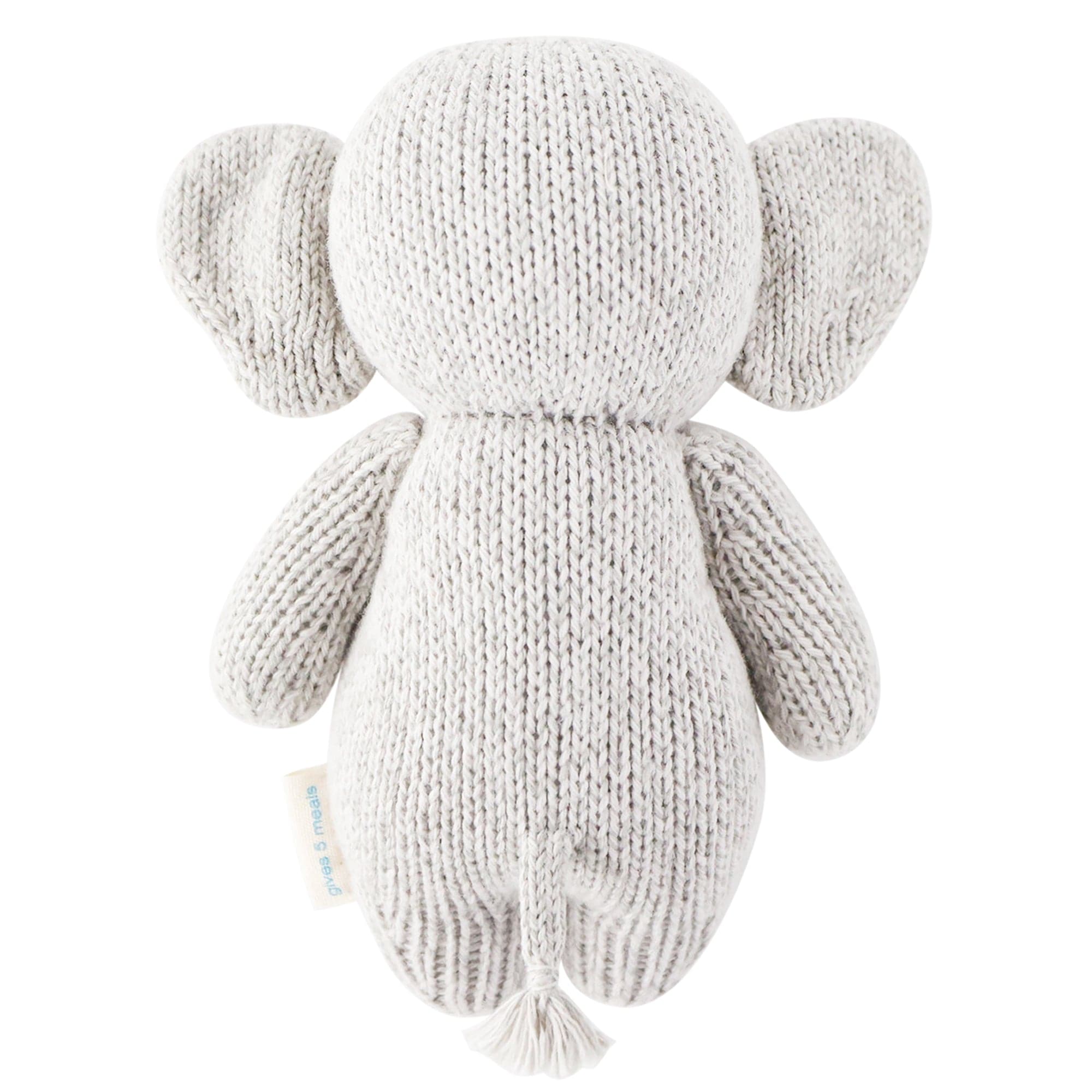 Cuddle+Kind Hand-Knit Organic Cotton Baby Elephant Plush Toy - Soft & Huggable Stuffed Animal for Newborns, Toddlers & Kids | Perfect for Nursery Decor, Baby Shower Gifts & Cuddling Comfort