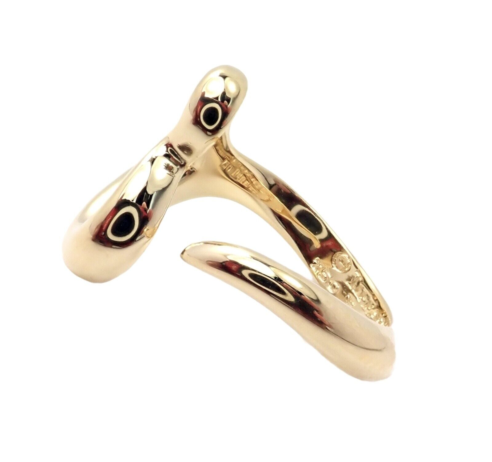 Tiffany & Co. 18k Yellow Gold Peretti Open Heart Ring Size 5 - Elegant Jewelry Gift for Women, Anniversary & Valentine's Day