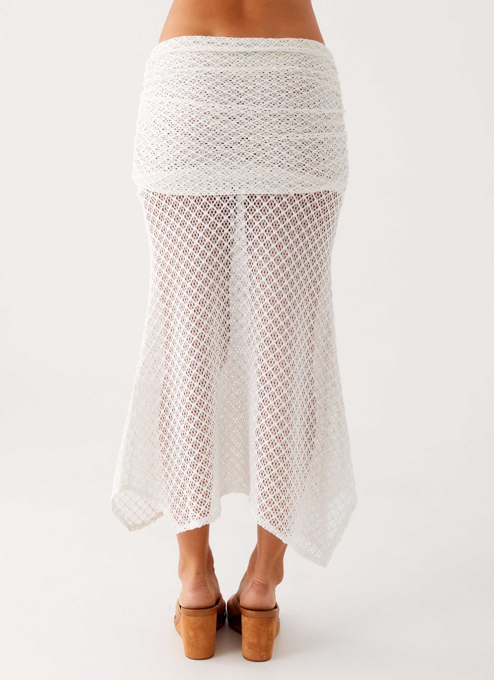 Genesis Midi Skirt for Women - Elegant White Flowy Skirt | Perfect for Office, Date Night & Summer Outfits