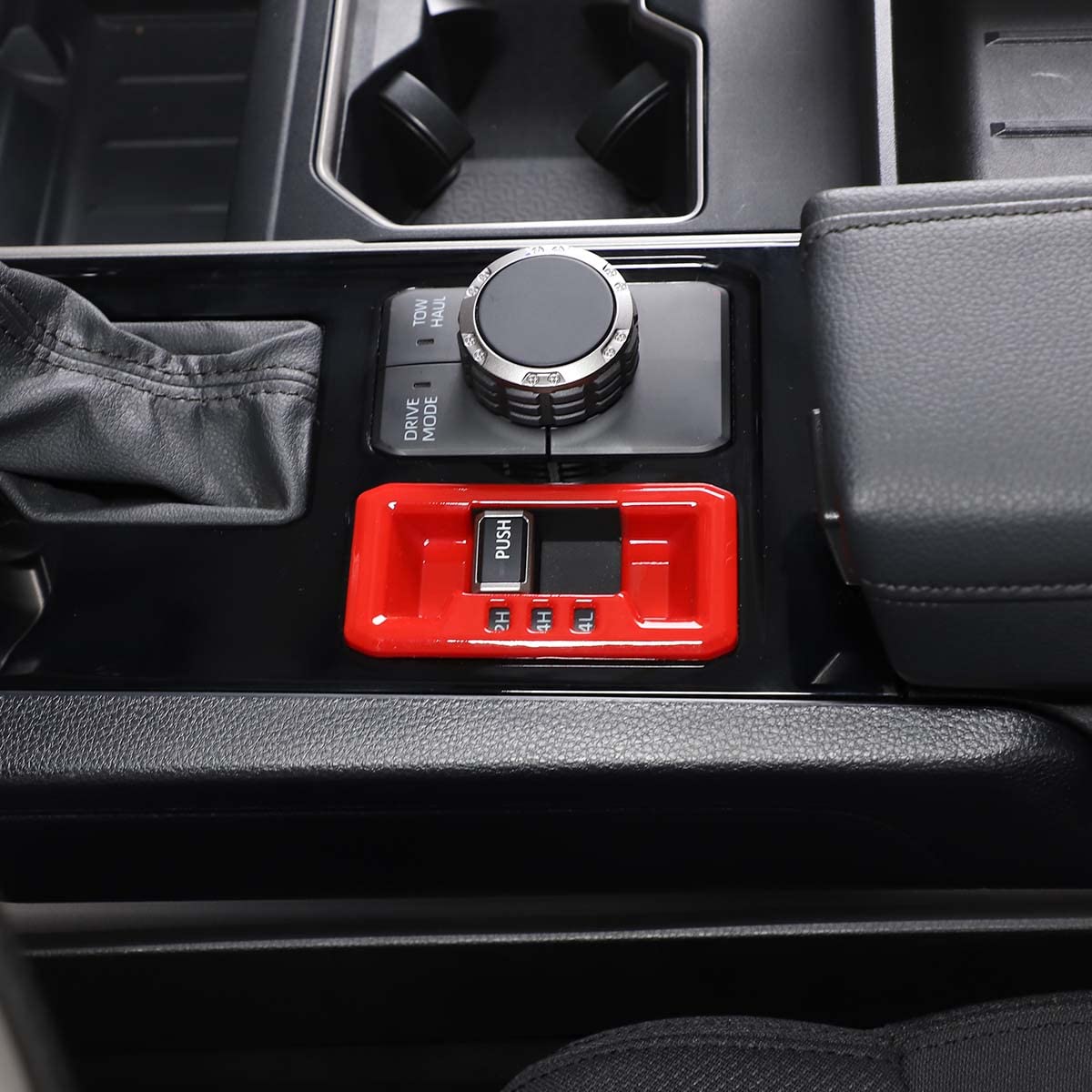 ABS 4WD Mode Differential Lock Cover for Toyota Tundra 2022-2023 - Red Center Console Accessory | Off-Roading, Camping & Adventure Vehicle Upgrade