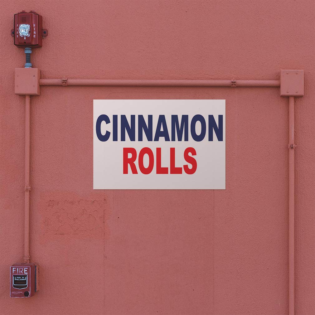 Cinnamon Roll Vinyl Decal Stickers - Multiple Sizes (24x18 Inches) for Restaurants, Food Trucks & Industrial Safety Signs - Blue & Red Labels - Perfect for Commercial Kitchens, Cafes & Food Service Businesses