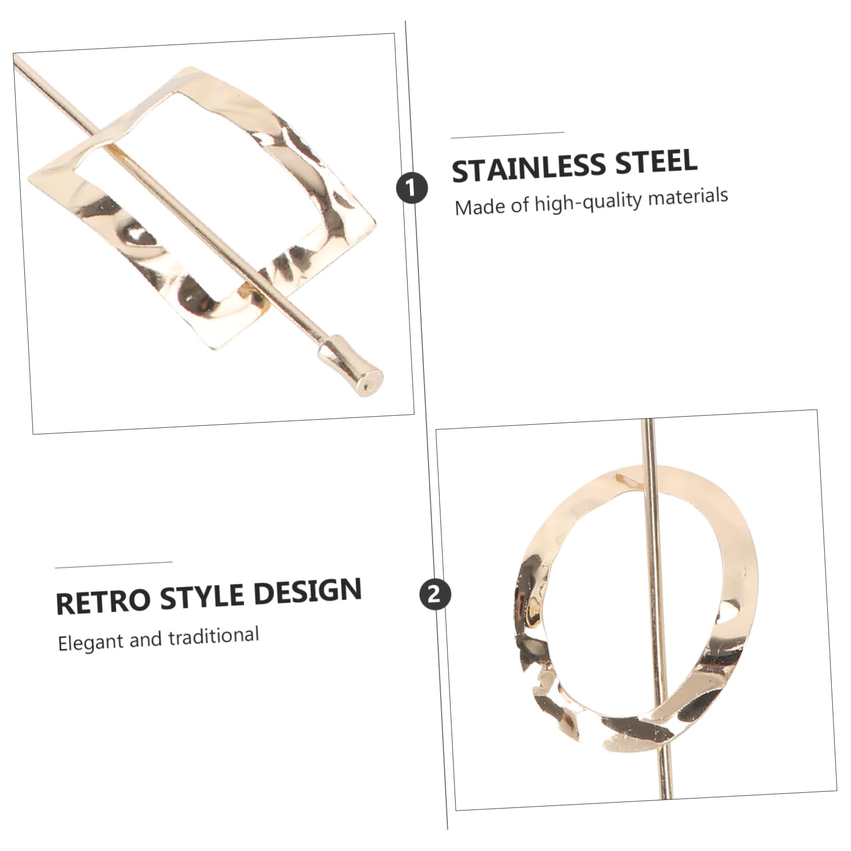 Vintage Metal Hair Barrettes for Women - 4 Pack Retro Hair Clips for Styling