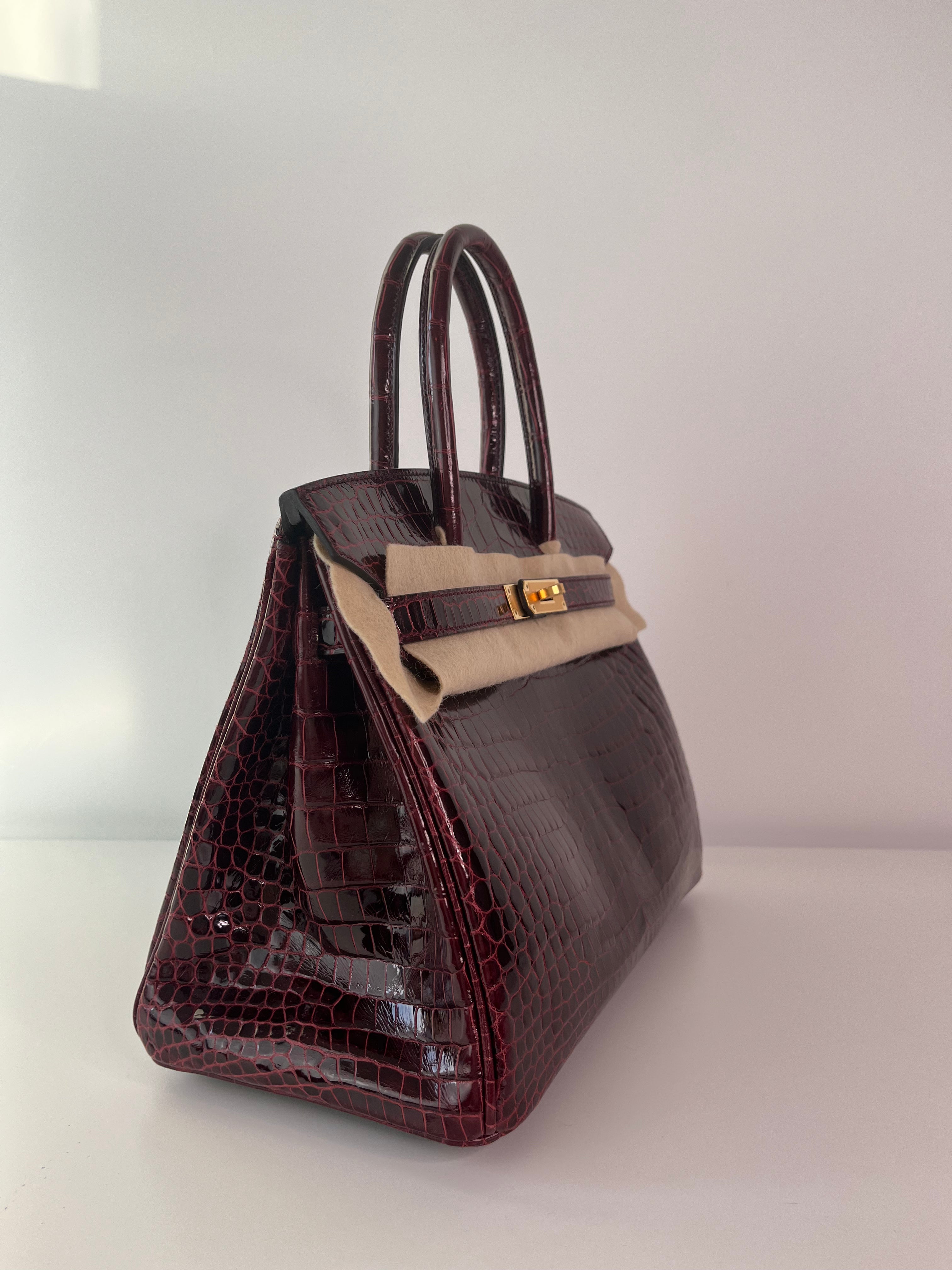 Authentic Hermès Birkin 30 Handbag in Bordeaux Leather with Gold Hardware - Luxury Tote Bag for Women, Perfect for Work, Travel & Special Occasions