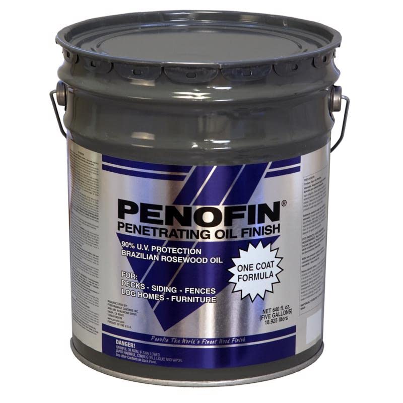 Penofin Blue Semi-Transparent Oil-Based Wood Stain - 5 Gallon for Decks, Fences & Outdoor Furniture | Premium Clear Wood Finish & Protection