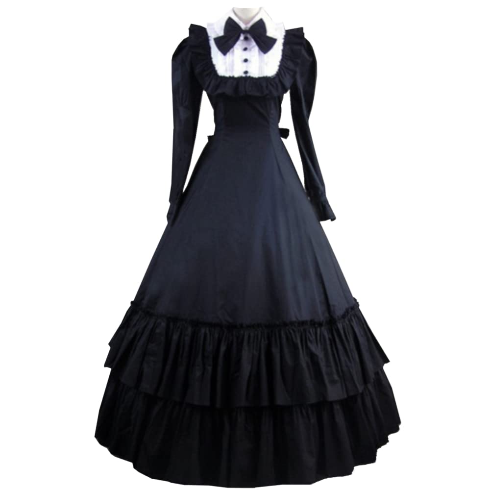 Gothic Victorian Dress for Women - Black Plus Size Renaissance Rococo Costume | Medieval Themed Party, Halloween, Cosplay & Historical Reenactment