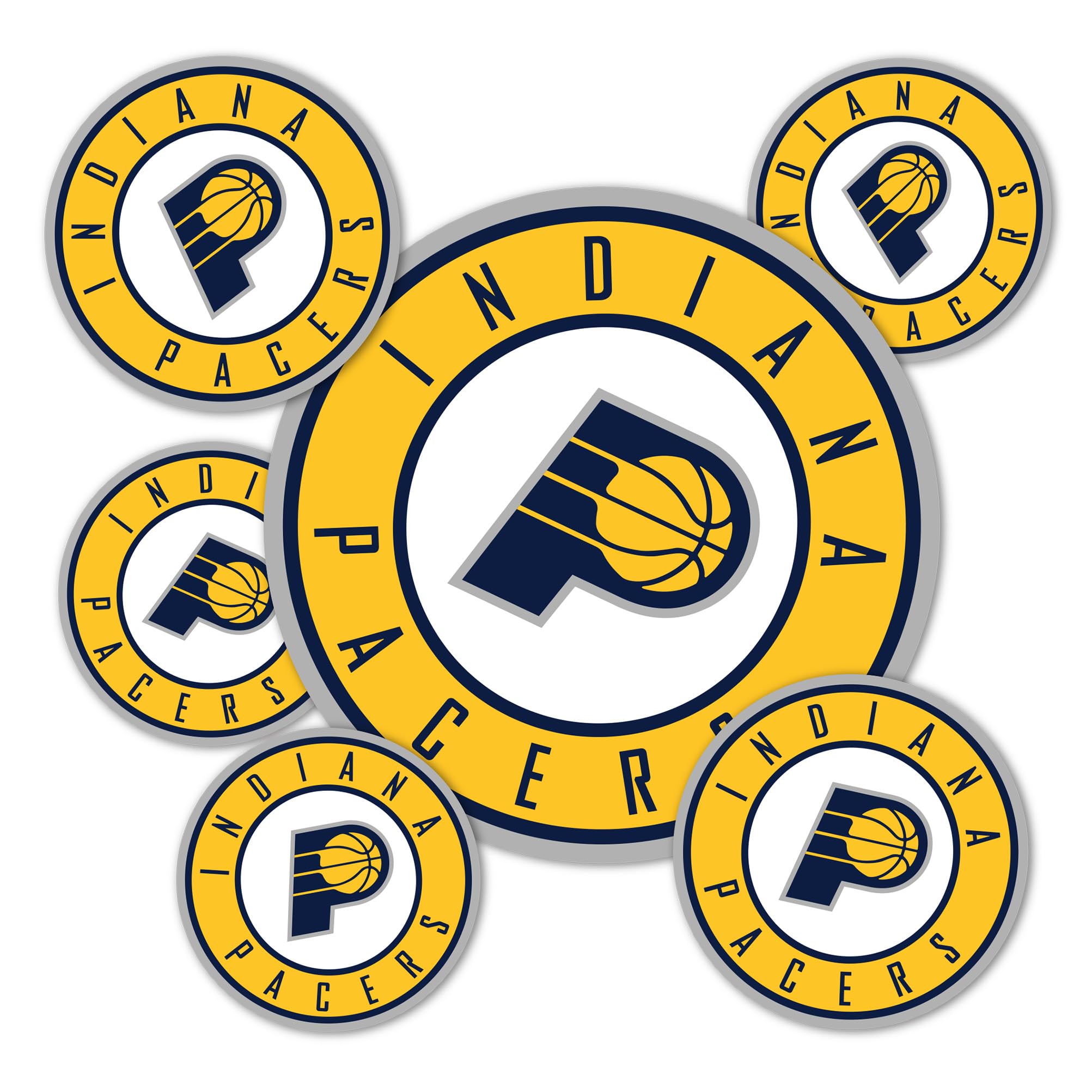 Indiana Pacers NBA Officially Licensed Vinyl Decal Sticker Set - Perfect for Laptops, Water Bottles, Cars & Scrapbooks (3 Styles) - Show Your Team Spirit at Home, Office & Games