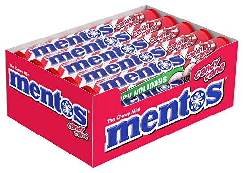 Mentos Chewy Mint Candy Roll - 15 Pack | Refreshing Candy Canes for Stocking Stuffers, Christmas Gifts & Holiday Parties | Perfect for Office Treats, School Snacks & Travel Mints