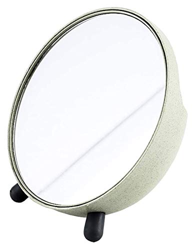 YUESFZ Round Vanity Mirror with Storage Box - Portable Desktop Makeup Mirror for Students & Professionals - Green Cosmetic Mirror for Dressing Table, Bathroom & Bedroom