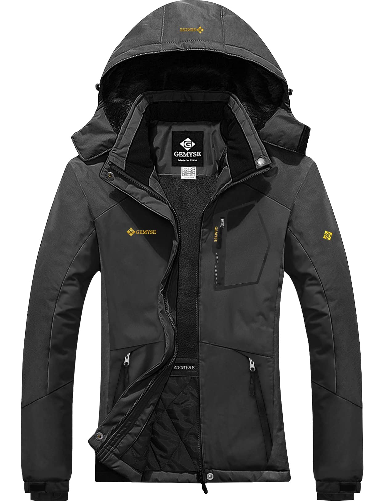 GEMYSE Women's Waterproof Ski Jacket - Windproof Winter Snow Coat for Hiking, Snowboarding & Outdoor Activities | Warm Insulated Rain Jacket for Cold Weather Adventures