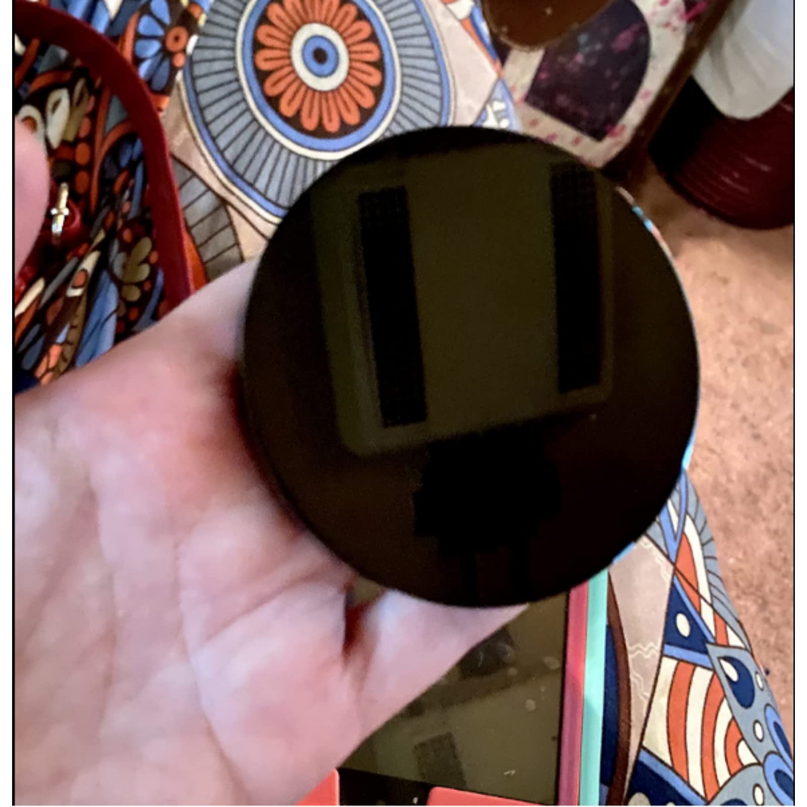 Black Obsidian Scrying Mirror - 12cm Feng Shui Circle Disc with Stand for Divination & Home Decor | Perfect for Meditation, Spiritual Practices & Office Desk Decoration