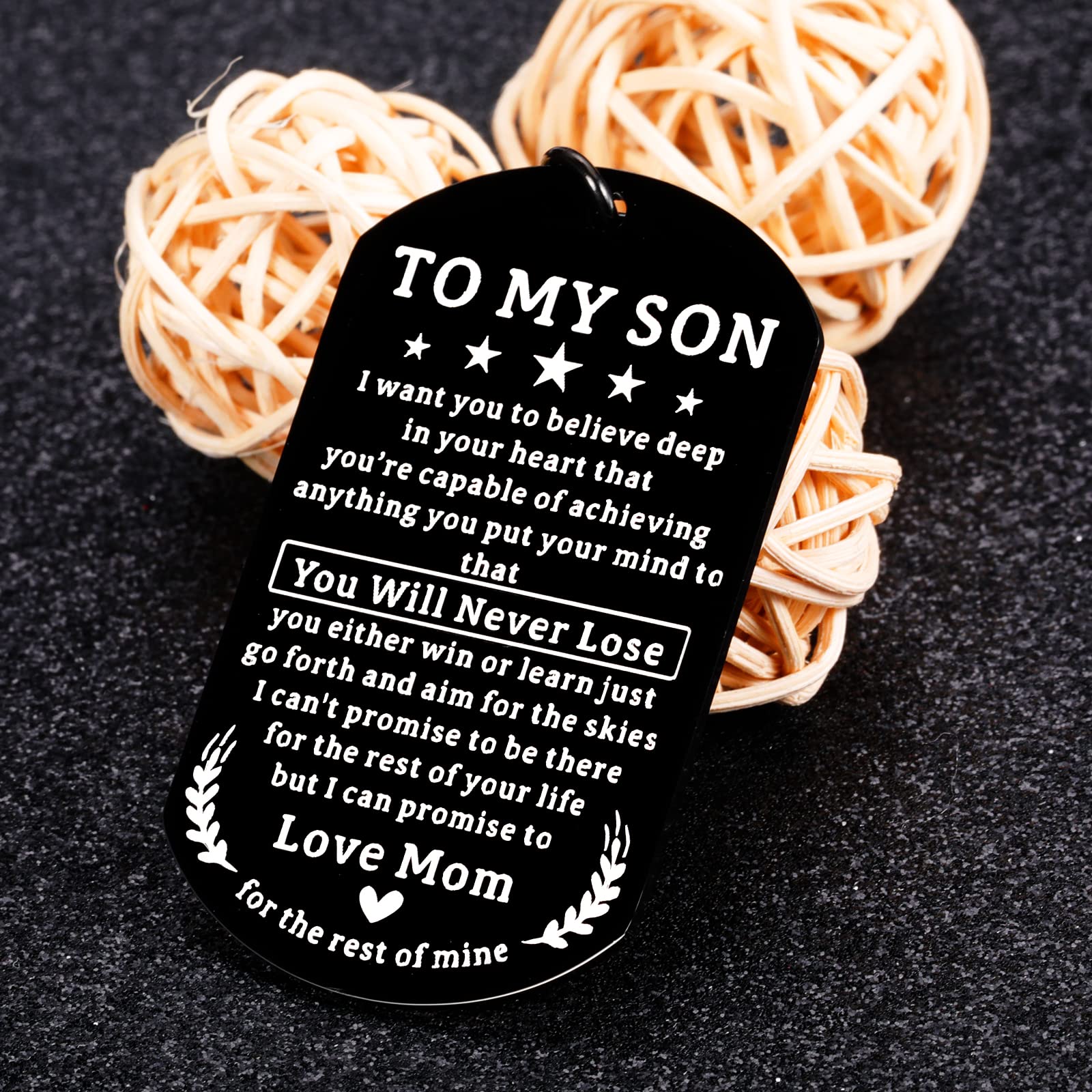 Valentine's Day Gifts for Kids - Inspirational Keychain for Son, Stepson & Adopted Son - Birthday & Graduation Gifts for Teen Boys & College Students - Perfect for Daily Use, School & Special Occasions