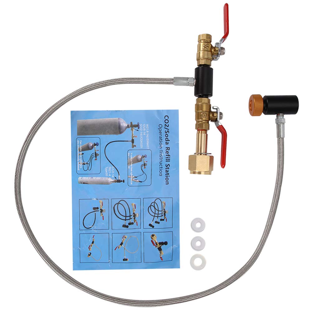 G1/2 CO2 Cylinder Refill Adapter - 36 Inch Hose for Soda Maker & Carbonation Kit - Compatible with SodaStream, Home Brewing & Keg Systems - Perfect for DIY Carbonated Drinks & Beer Dispensing