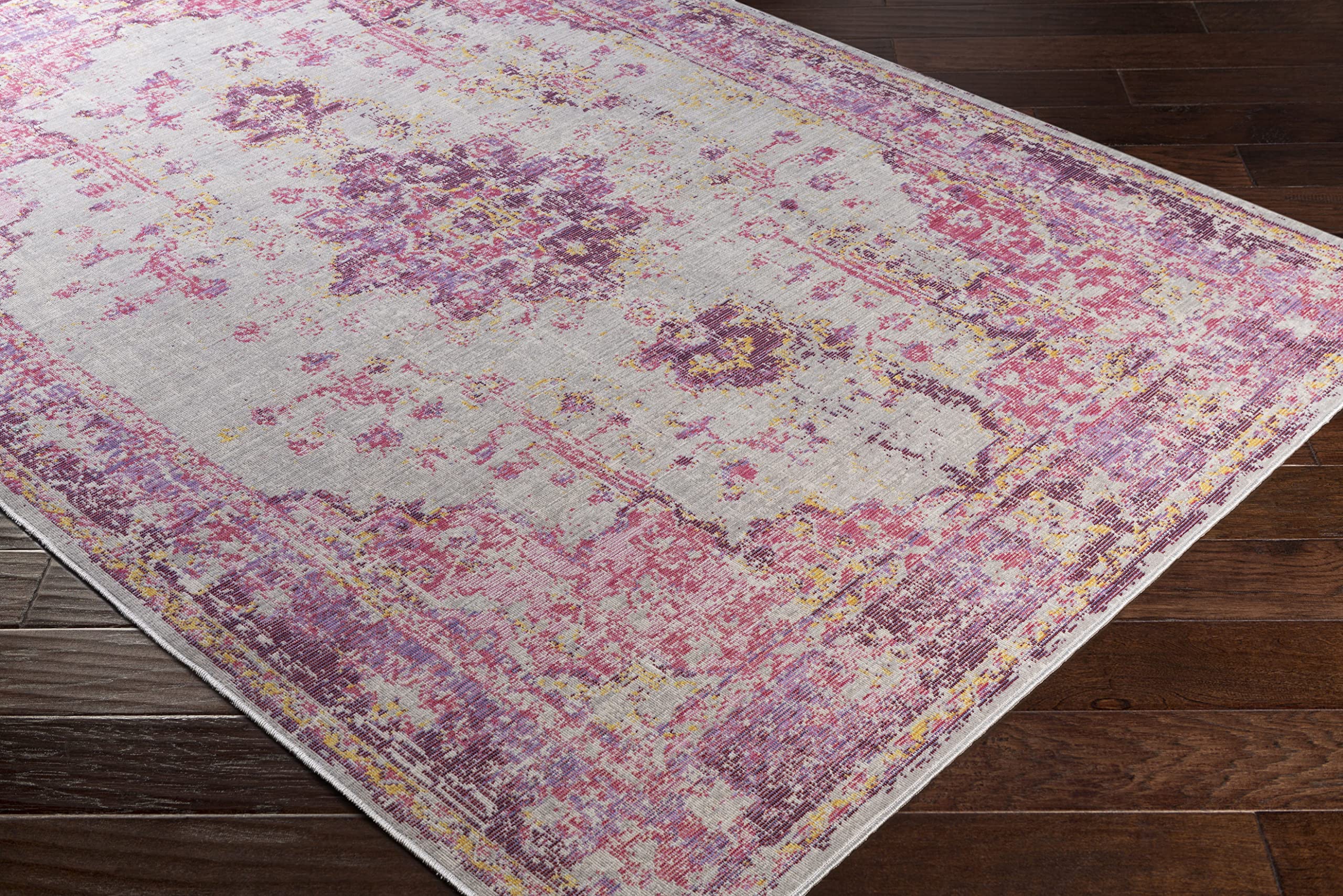 Mark&Day Traditional Bright Pink Area Rug 2x3 ft - Soft Non-Slip Living Room Carpet, Bedroom Rug, Kitchen Floor Mat - Perfect for Home Decor, Dorm & Office (2' x 2'11