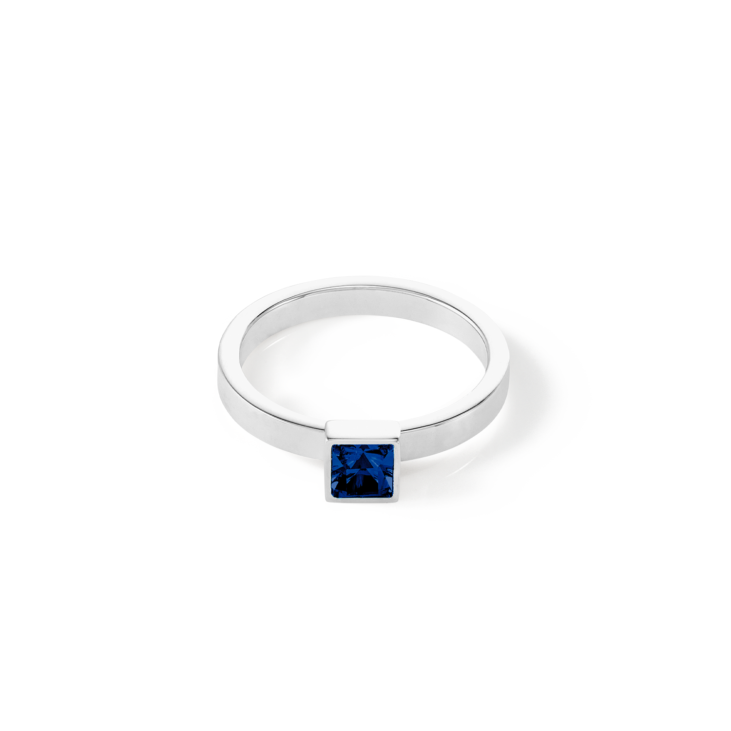 Brilliant Square Small Silver Ring - Montana Sapphire Jewelry for Women - Perfect for Engagement, Wedding & Everyday Wear