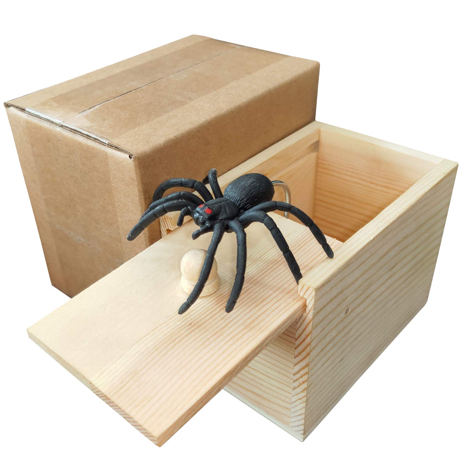 Funny Rubber Spider Prank Box - Realistic Handcrafted Fake Spider Surprise Gift for Jokes & Gags - Perfect for Halloween Pranks, Birthday Surprises & Office Humor