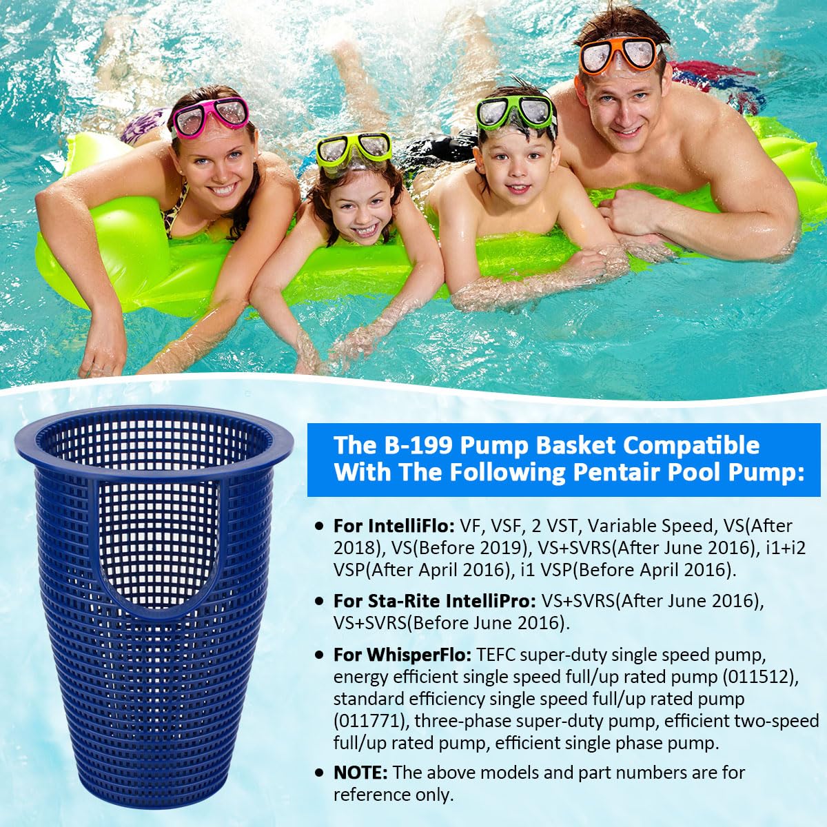 Pentair Whisperflo & Intelliflo Pump Strainer Basket Replacement - B-199/B199/91110040 Compatible - Durable Pool Filter Basket for Sanyasi 070387 Pumps - Perfect for Pool Maintenance & Water Filtration Systems