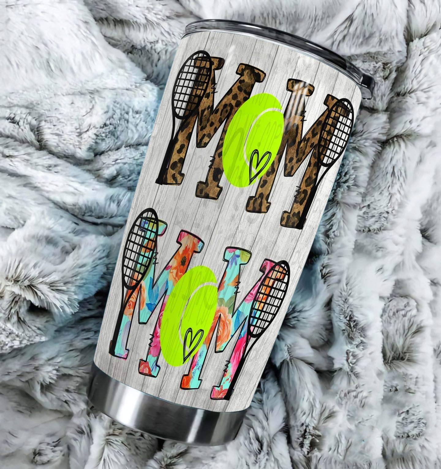 Stainless Steel Tennis Mom Tumbler - Insulated Coffee & Tea Cup - Perfect Gift for Tennis Lovers - Custom Engraved Birthday, Christmas, Thanksgiving Present - Great for Courtside Drinks & Gym Hydration