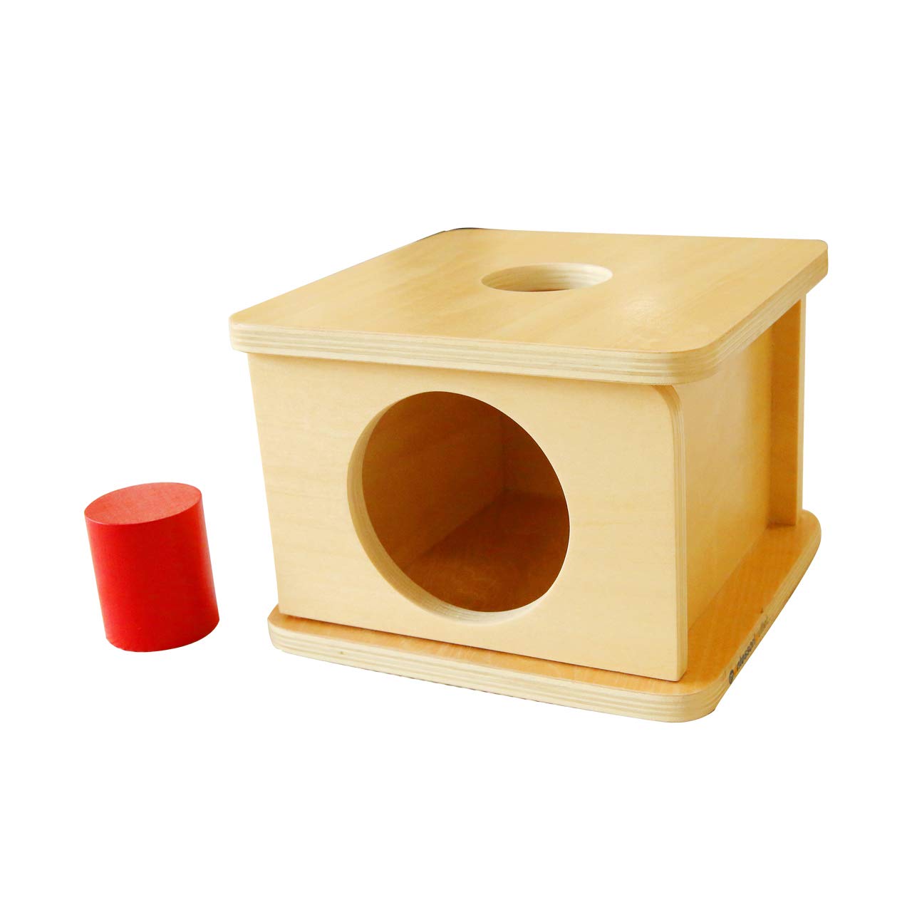 Montessori Imbucare Box with Large Cylinder - Wooden Baby Learning Toy for Fine Motor Skills Development - Perfect for Toddler Early Education & Sensory Play at Home or Classroom