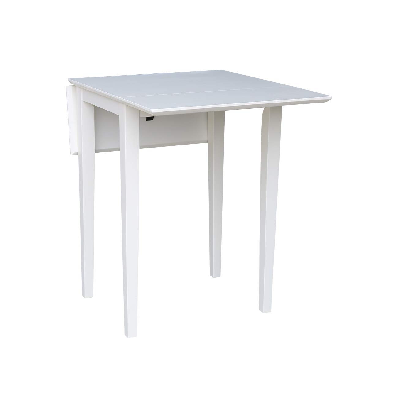 IC International Concepts Solid Wood Small Drop Leaf Dining Table - Real Parawood, Sturdy & Durable - Perfect for Small Spaces, Apartments, Breakfast Nooks & Cozy Dining Areas