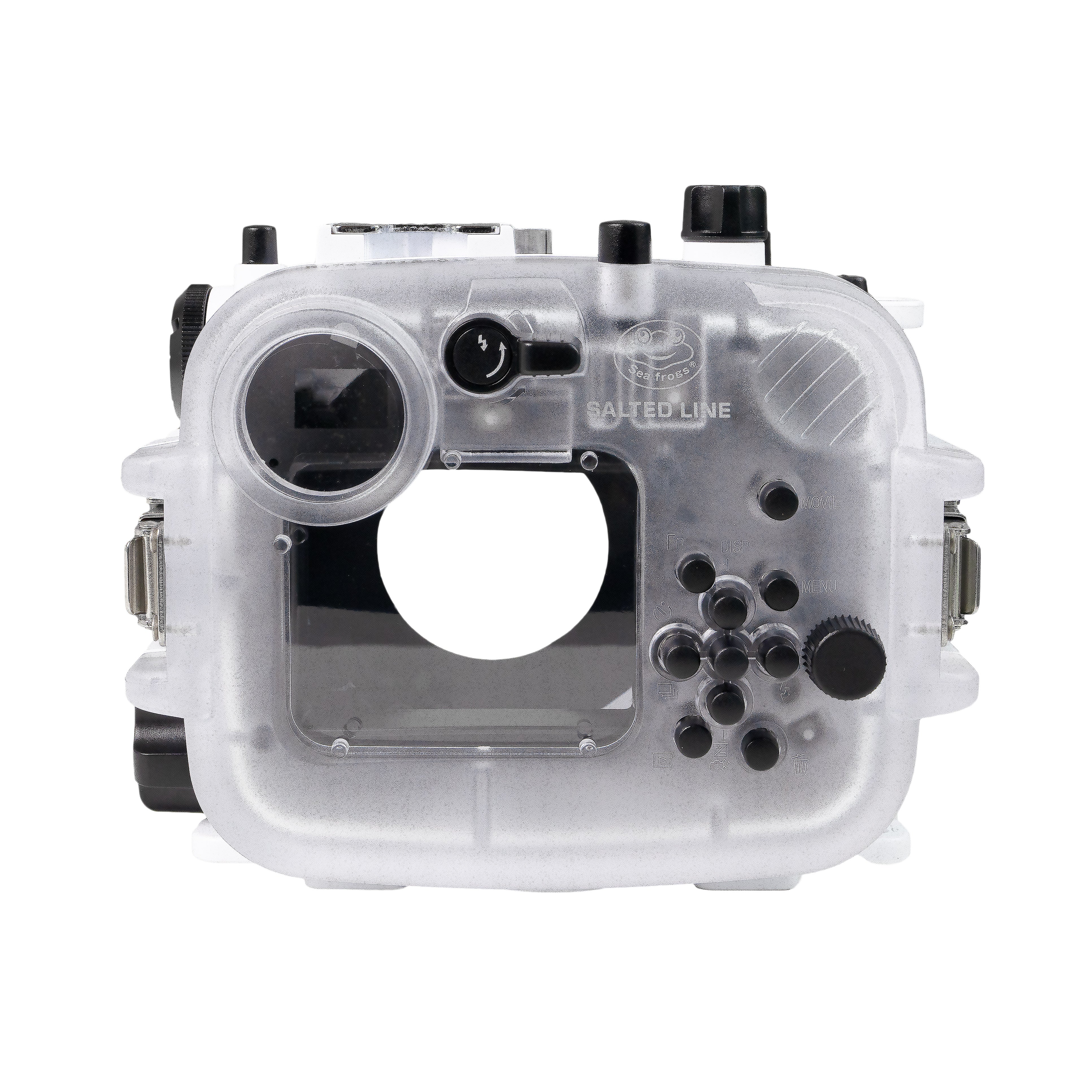 Waterproof Housing for Sony RX1xx Series - 60M/195FT Depth Rating, Salted Line with Pistol Grip & 6 Optical Glass Dry Dome Port (White) - Perfect for Underwater Photography, Scuba Diving, and Marine Exploration