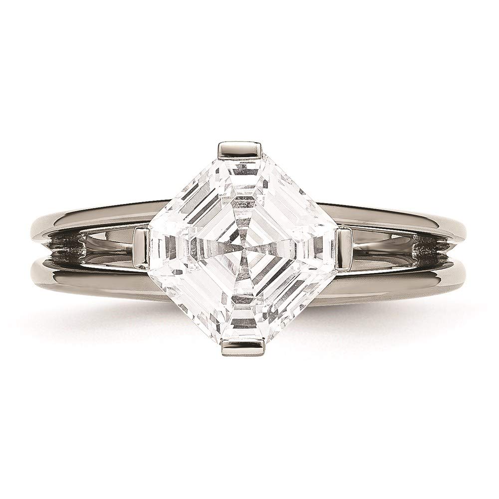 Titanium Cubic Zirconia Ring for Women - Elegant Fine Jewelry Gift for Her - Perfect for Anniversaries, Engagements & Special Occasions
