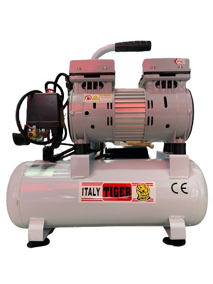 Aiko 1.5HP 9L Oil-Free Silent Air Compressor (White) | Model GDG09 WHITE | Perfect for Home DIY, Nail Salons & Small Workshops