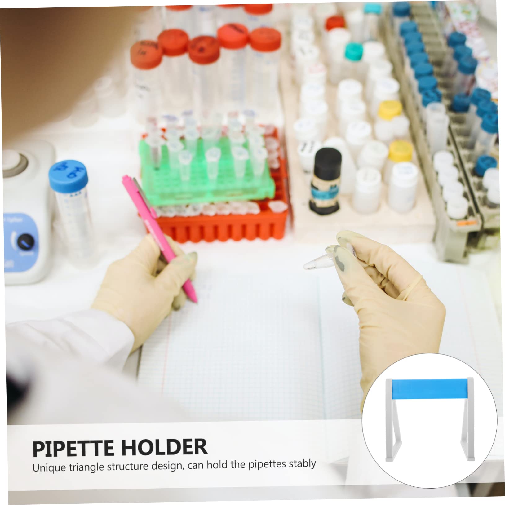 1pc Adjustable Pipette Stand Holder Rack - Sturdy Plastic Lab Pipettor & Monitor Stand for Samplers - Perfect for Laboratories, Science Experiments & Workspaces