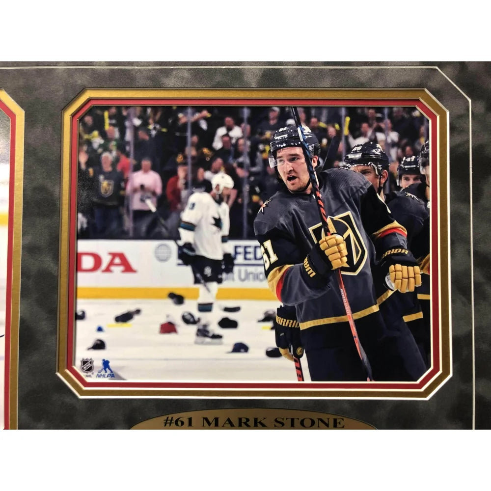 Mark Stone Signed 8x10 Photo - Vegas Golden Knights 1st Career Hat Trick Memorabilia with JSA COA - Framed Hockey Collectible for Man Cave, Sports Bar, or Fan Gift