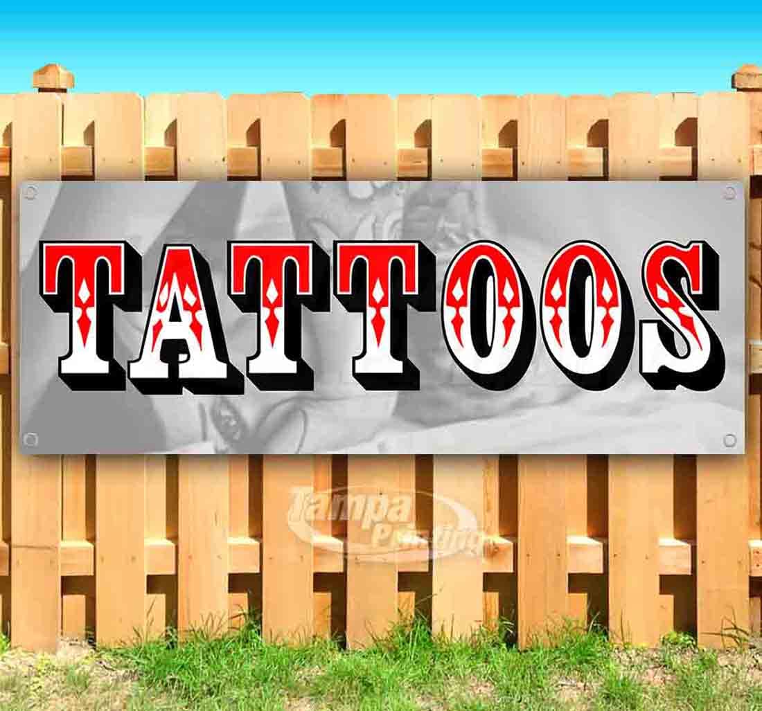 13 oz Heavy-Duty Vinyl Tattoo Banner with Metal Grommets - Single-Sided, Non-Fabric - Perfect for Tattoo Shops, Events & Advertising