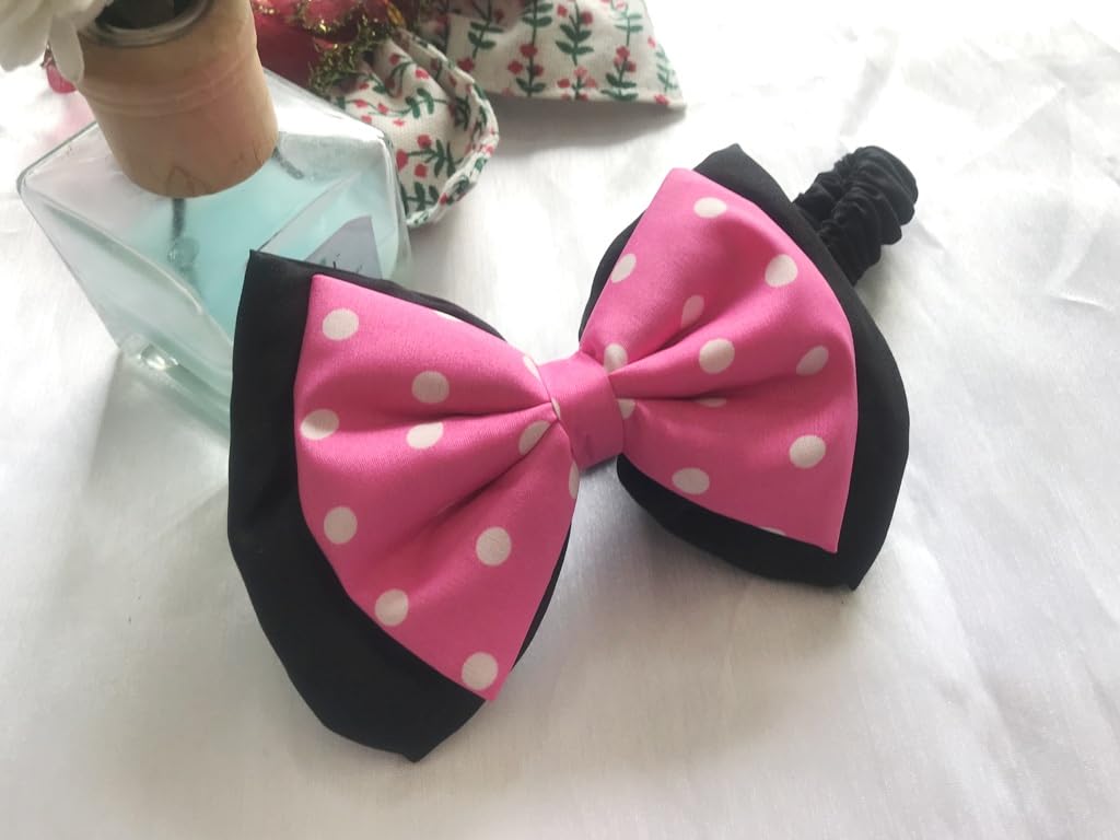 Pink Polka Dot Mouse Ears Hair Clips with Alligator Clips - Cute Hair Accessories for Disney Theme Parks, Costume Parties & Everyday Wear - M12